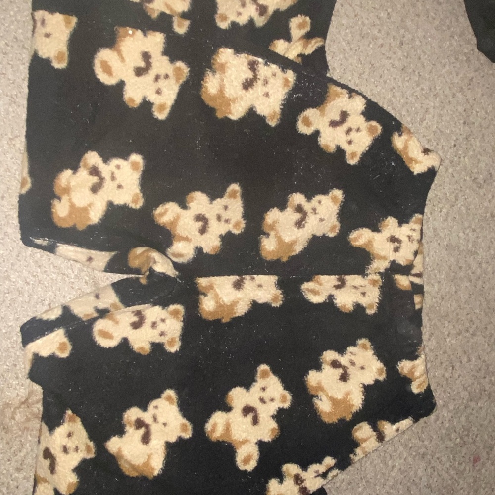 Cozy Teddy Bear Print Pants